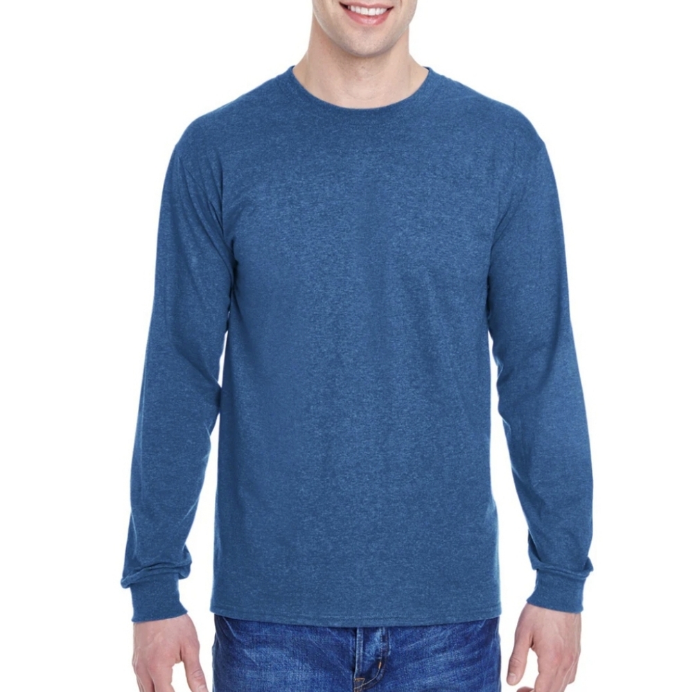 Fruit of the loom platinum mens XL long sleeve crewneck royal blue longwear